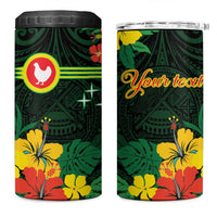 American Samoa Manu'atele Personalized 4 in 1 Can Cooler Tumbler Manua Island Hibiscus Flowers