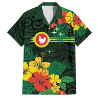 American Samoa Manu'atele Personalized Family Matching Off The Shoulder Long Sleeve Dress and Hawaiian Shirt Manua Island Hibiscus Flowers