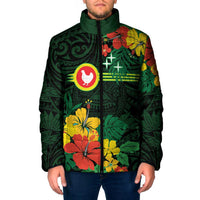 American Samoa Manu'atele Personalized Padded Jacket Manua Island Hibiscus Flowers - Polynesian Pride