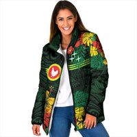 American Samoa Manu'atele Personalized Padded Jacket Manua Island Hibiscus Flowers - Polynesian Pride