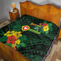 American Samoa Manu'atele Personalized Quilt Manua Island Hibiscus Flowers