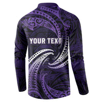 Manua Segaula American Samoa High School Personalized Button Sweatshirt Polynesian Wave Style