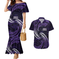 Manua Segaula American Samoa High School Personalized Couples Matching Mermaid Dress and Hawaiian Shirt Polynesian Wave Style