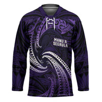 Manua Segaula American Samoa High School Personalized Hockey Jersey Polynesian Wave Style - Polynesian Pride