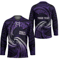 Manua Segaula American Samoa High School Personalized Hockey Jersey Polynesian Wave Style - Polynesian Pride