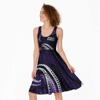 Manua Segaula American Samoa High School Personalized Midi Dress Polynesian Wave Style - Polynesian Pride