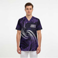 Manua Segaula American Samoa High School Personalized Scrub Top Polynesian Wave Style - Polynesian Pride