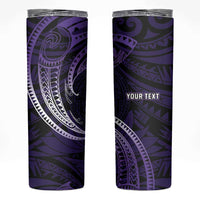 Manua Segaula American Samoa High School Personalized Skinny Tumbler Polynesian Wave Style