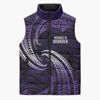 Manua Segaula American Samoa High School Personalized Sleeveless Puffer Jacket Polynesian Wave Style - Polynesian Pride
