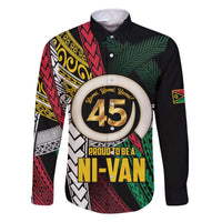 Ni-Van Vanuatu 45th Yumi Yumi Yumi Family Matching Off The Shoulder Long Sleeve Dress and Hawaiian Shirt Vanuatuan Boar Tusk Polynesian Pattern