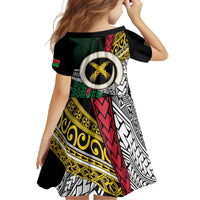 Ni-Van Vanuatu 45th Yumi Yumi Yumi Family Matching Off Shoulder Maxi Dress and Hawaiian Shirt Vanuatuan Boar Tusk Polynesian Pattern