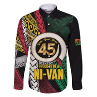 Ni-Van Vanuatu 45th Yumi Yumi Yumi Family Matching Off Shoulder Maxi Dress and Hawaiian Shirt Vanuatuan Boar Tusk Polynesian Pattern