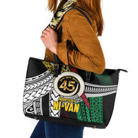 Ni-Van Vanuatu 45th Yumi Yumi Yumi Leather Tote Bag Vanuatuan Boar Tusk Polynesian Pattern