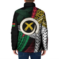 Ni-Van Vanuatu 45th Yumi Yumi Yumi Padded Jacket Vanuatuan Boar Tusk Polynesian Pattern - Polynesian Pride