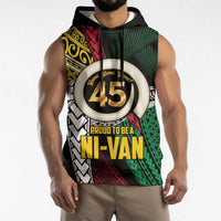 Ni-Van Vanuatu 45th Yumi Yumi Yumi Sleeveless Hoodie Vanuatuan Boar Tusk Polynesian Pattern - Polynesian Pride