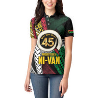 Ni-Van Vanuatu 45th Yumi Yumi Yumi Women Polo Shirt Vanuatuan Boar Tusk Polynesian Pattern