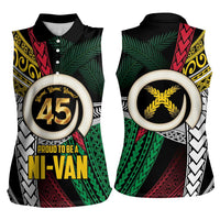 Ni-Van Vanuatu 45th Yumi Yumi Yumi Women Sleeveless Polo Shirt Vanuatuan Boar Tusk Polynesian Pattern