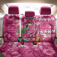 Hawaiian Flamingo Hibiscus Personalised Back Car Seat Cover Pink Summer Tropical Flowers - Polynesian Pride