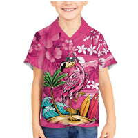 Hawaiian Flamingo Hibiscus Personalised Family Matching Mermaid Dress and Hawaiian Shirt Pink Summer Tropical Flowers - Polynesian Pride