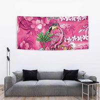 Hawaiian Flamingo Hibiscus Personalised Tapestry Pink Summer Tropical Flowers - Polynesian Pride