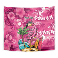 Hawaiian Flamingo Hibiscus Personalised Tapestry Pink Summer Tropical Flowers - Polynesian Pride