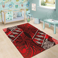 Vintage Ngatu Tribal Tonga Pattern Area Rug - Polynesian Pride