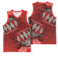Vintage Ngatu Tribal Tonga Pattern Basketball Jersey LT9 - Polynesian Pride