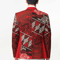 Vintage Ngatu Tribal Tonga Pattern Blazer - Polynesian Pride