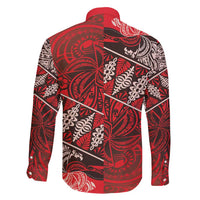 Vintage Ngatu Tribal Tonga Pattern Family Matching Off Shoulder Short Dress and Hawaiian Shirt - Polynesian Pride