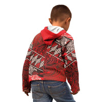 Vintage Ngatu Tribal Tonga Pattern Kid Hoodie - Polynesian Pride