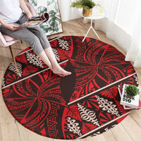 Vintage Ngatu Tribal Tonga Pattern Round Carpet - Polynesian Pride