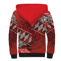 Vintage Ngatu Tribal Tonga Pattern Sherpa Hoodie - Polynesian Pride