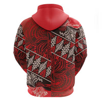 Vintage Ngatu Tribal Tonga Pattern Zip Hoodie - Polynesian Pride