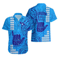 Strong Maui Hawaiian Shirt Good Living Hawaii with Shaka Sign Kakau Tribal Blue LT9 - Polynesian Pride