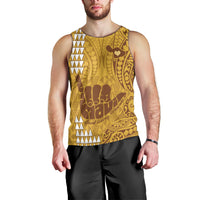 Strong Maui Men Tank Top Good Living Hawaii with Shaka Sign Kakau Tribal Gold LT9 - Polynesian Pride