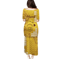 Maui Island Puletasi Kakau Tribal Mixed Polynesian Pattern Gold LT9 - Polynesian Pride