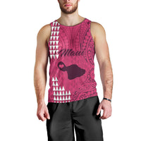 Maui Island Men Tank Top Kakau Tribal Mixed Polynesian Pattern Pink LT9 - Polynesian Pride