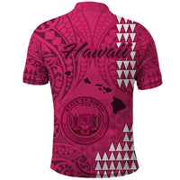 Maui Island Polo Shirt Kakau Tribal Mixed Polynesian Pattern Pink LT9 - Polynesian Pride