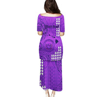 Personalised Maui Island Puletasi Kakau Tribal Mixed Polynesian Pattern Purple LT9 - Polynesian Pride
