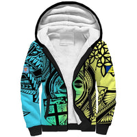 Malampa Fiji Day Sherpa Hoodie Vanuatu Sand Drawing With Polynesian Pattern LT9 Unisex Black - Polynesian Pride