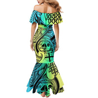 Personalised Malampa Fiji Day Mermaid Dress Vanuatu Sand Drawing With Polynesian Pattern LT9 - Polynesian Pride