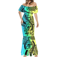 Personalised Malampa Fiji Day Mermaid Dress Vanuatu Sand Drawing With Polynesian Pattern LT9 - Polynesian Pride
