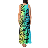 Personalised Malampa Fiji Day Tank Maxi Dress Vanuatu Sand Drawing With Polynesian Pattern LT9 - Polynesian Pride