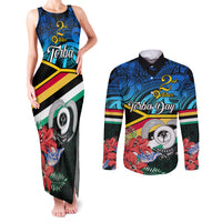 personalised-torba-vanuatu-couples-matching-tank-maxi-dress-and-long-sleeve-button-shirts-sand-drawing-with-polynesian-pattern