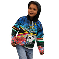 Personalised Torba Vanuatu Kid Hoodie Sand Drawing With Polynesian Pattern LT9 - Polynesian Pride