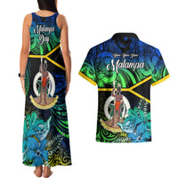 malampa-day-couples-matching-tank-maxi-dress-and-hawaiian-shirt-vanuatu-flowers-with-malampa-emblem-tribal-pattern