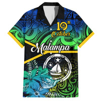 Malampa Day Hawaiian Shirt Vanuatu Flowers with Malampa Emblem Tribal Pattern LT9 Black - Polynesian Pride