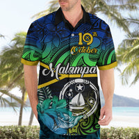 Malampa Day Hawaiian Shirt Vanuatu Flowers with Malampa Emblem Tribal Pattern LT9 - Polynesian Pride