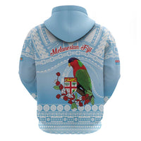 Melanesian Fiji Kula Bird Hoodie with Tagimoucia Masi Tapa Pattern