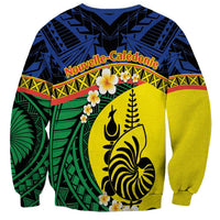 Melanesian New Caledonia Sweatshirt Plumeria Kagu Bird and Nautilus Shell LT9 - Polynesian Pride